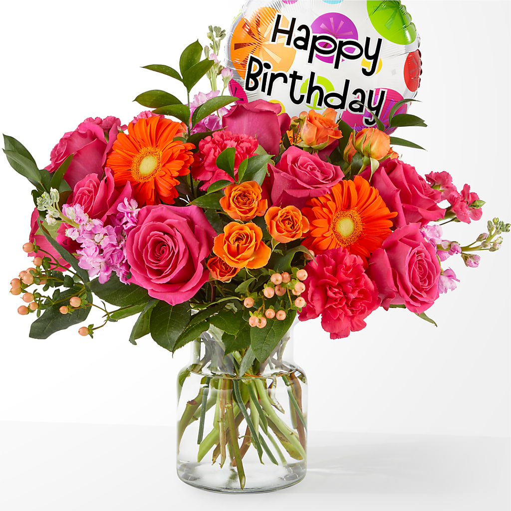 Fiesta Bouquet with Birthday Balloon – Special Occasion By Ora, Independence LA