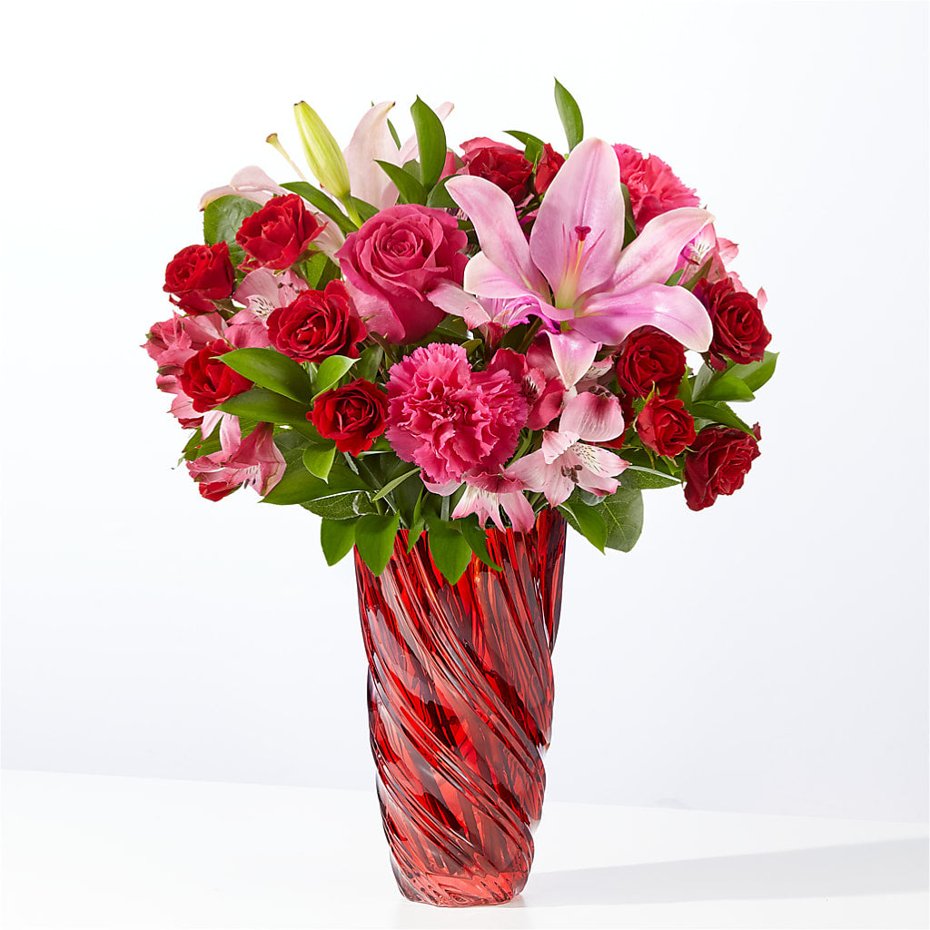 In Love Bouquet with Luxe Swirl Vase – Special Occasion By Ora, Independence LA