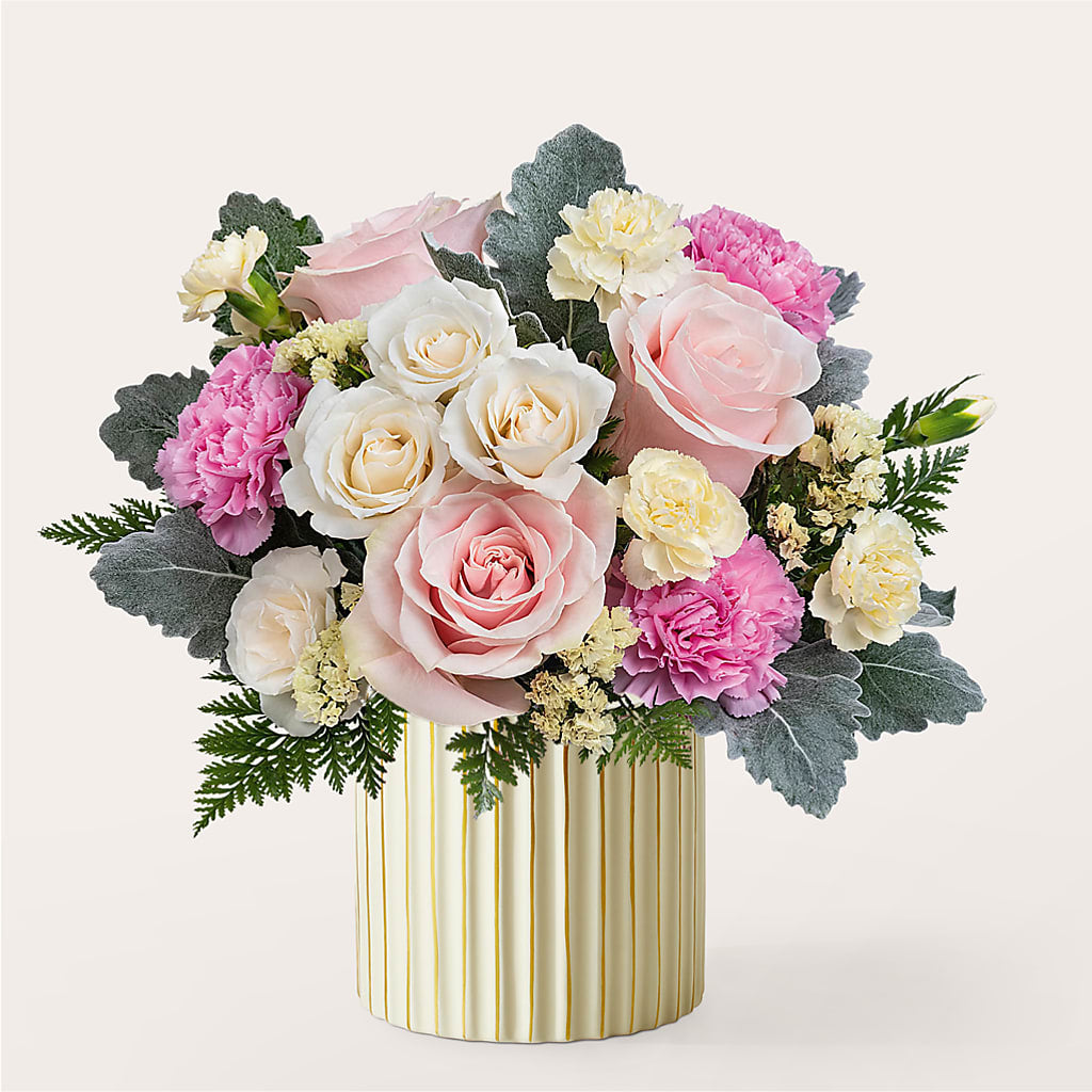 Blissful Moments Bouquet with Ivory Vase – Special Occasion By Ora, Independence LA