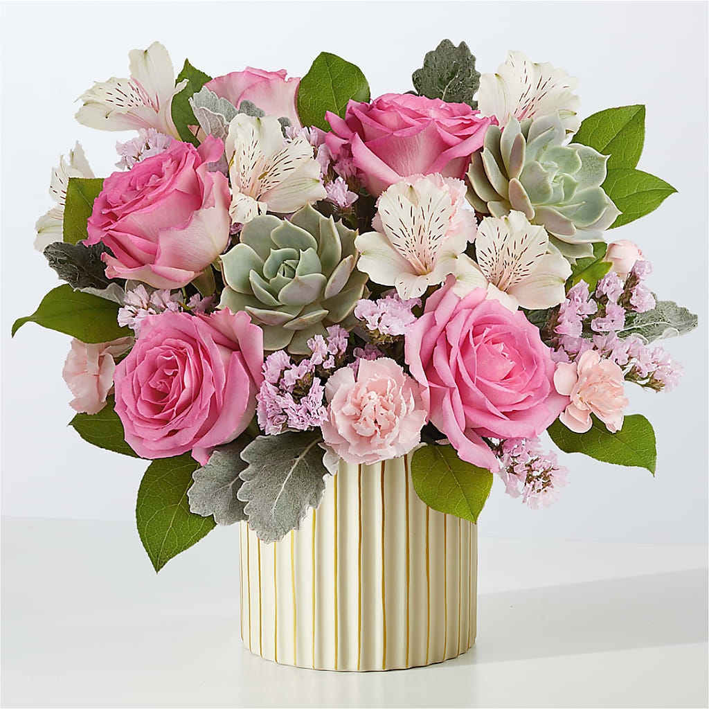 Dusty Rose Bouquet with Ivory Vase – Special Occasion By Ora, Independence LA