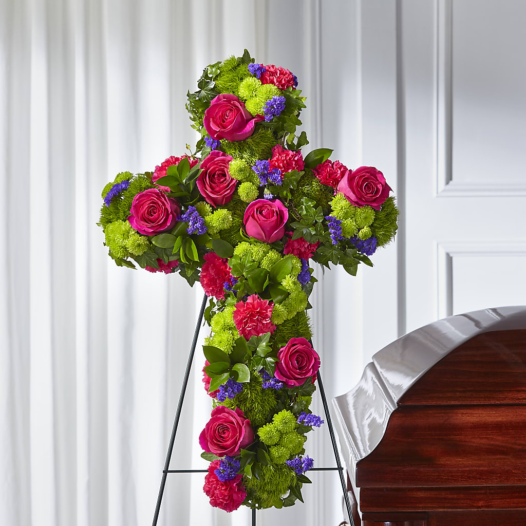 Tribute Rose Floral Cross – Special Occasion By Ora, Independence LA