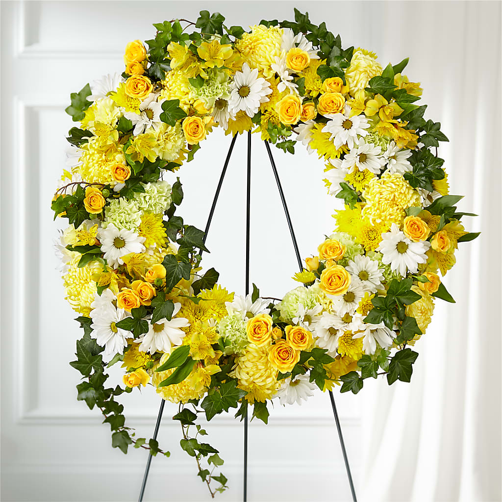 Golden Remembrance Wreath – Special Occasion By Ora, Independence LA