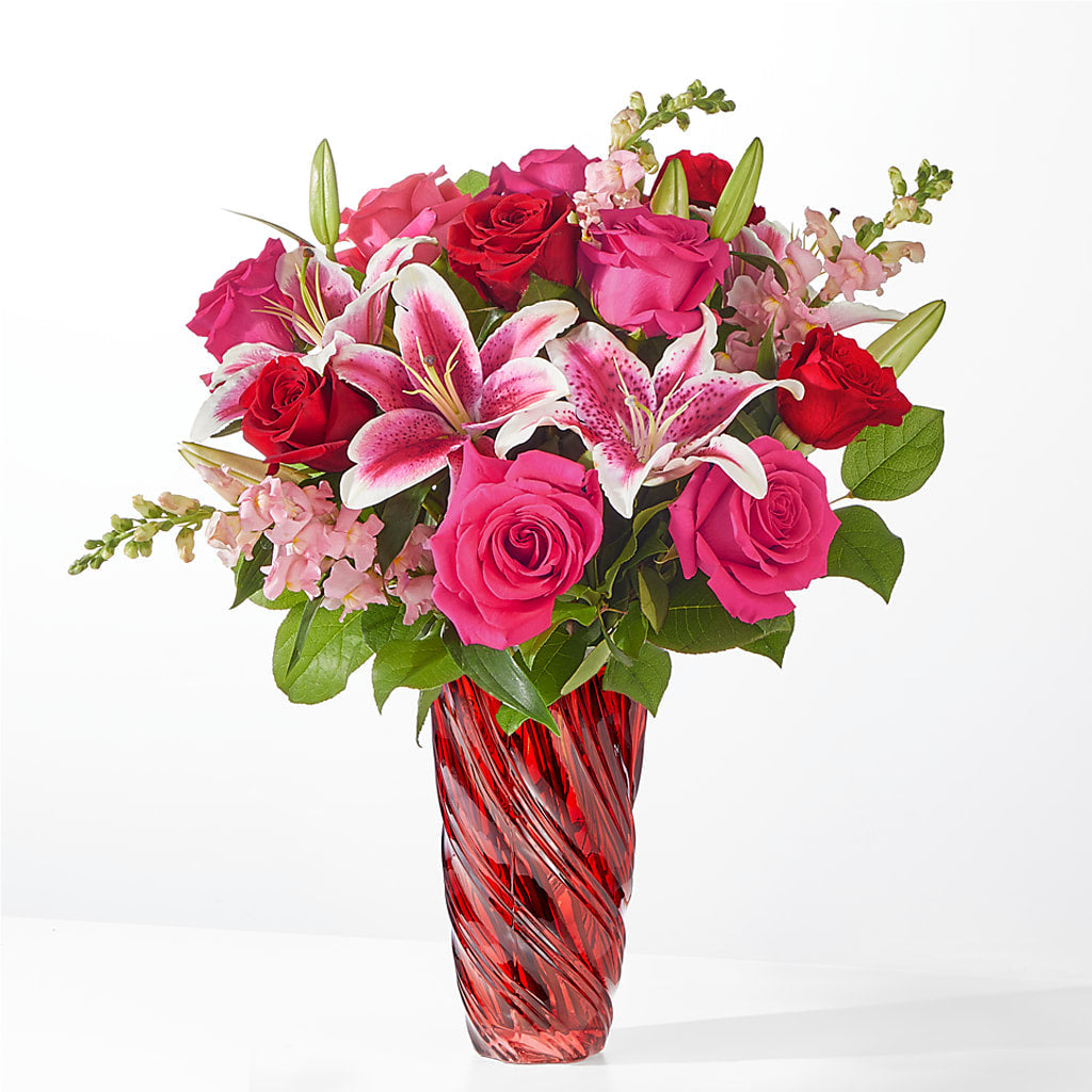 Always You Bouquet with Luxe Swirl Vase – Special Occasion By Ora, Independence LA