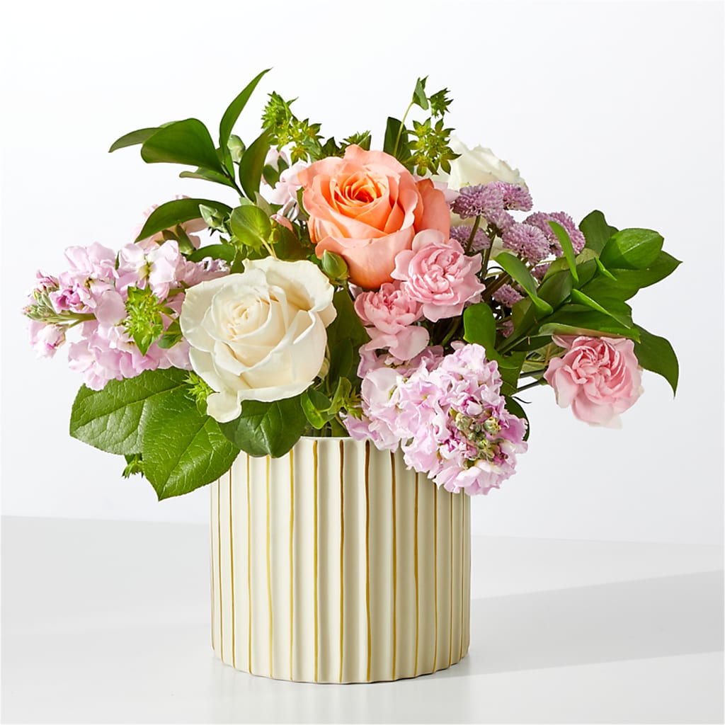 French Market Bouquet with Ivory Vase – Special Occasion By Ora, Independence LA