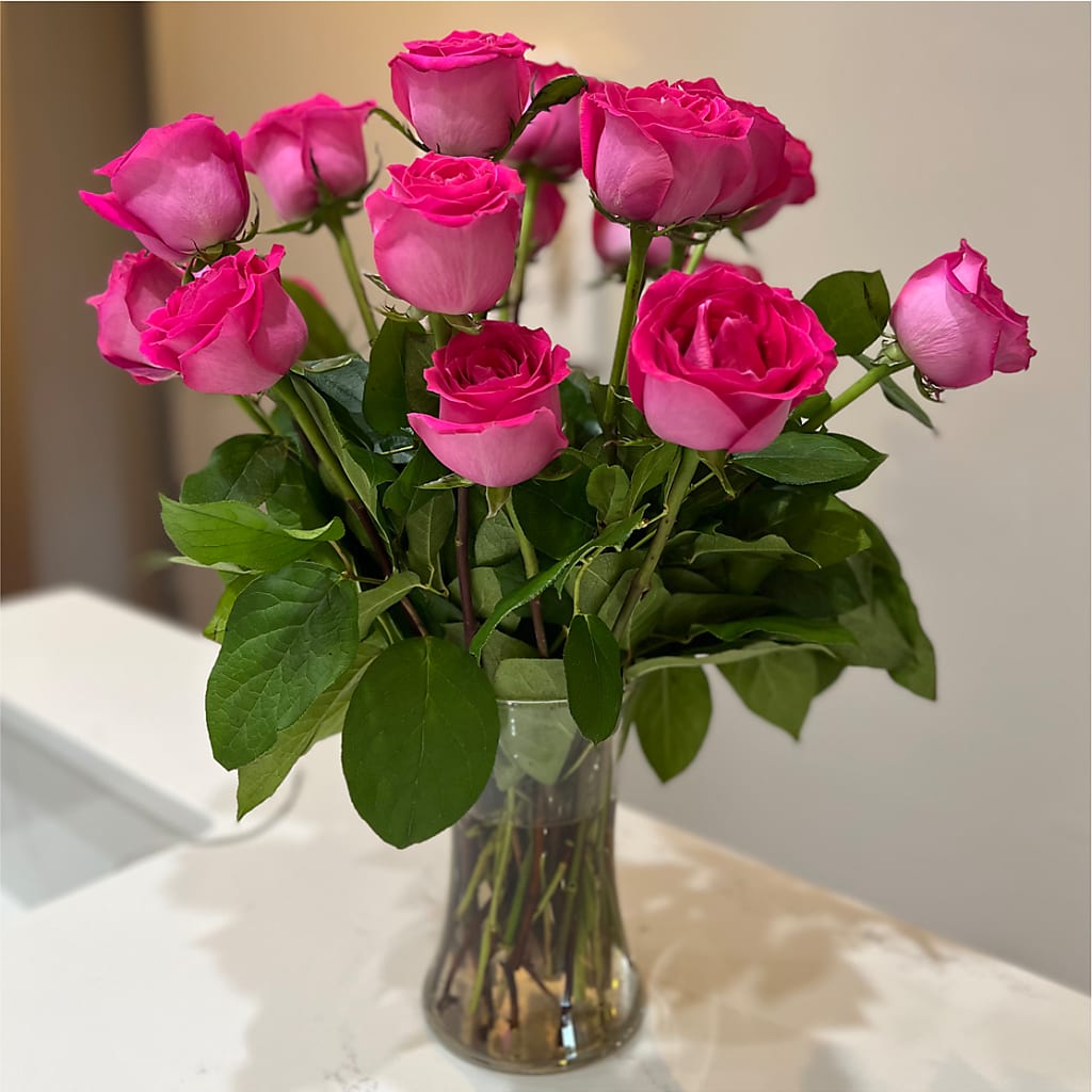 Long Stem Pink Rose Bouquet –  Special Occasion By Ora, Independence LA