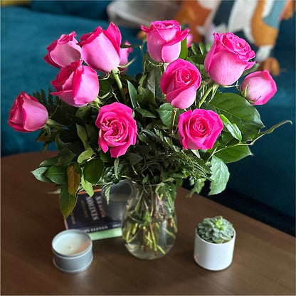 Long Stem Pink Rose Bouquet –  Special Occasion By Ora, Independence LA